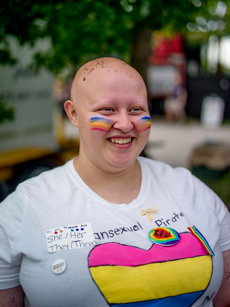 Casey Keith shows her off handmade t-shirt